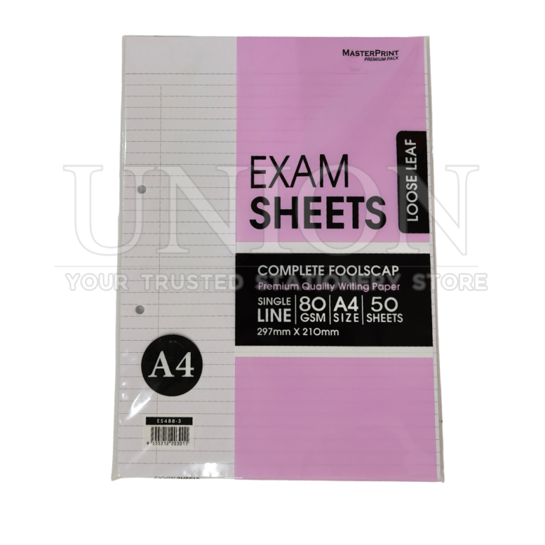 Masterprint ES488-3 A4 Exam Sheets 80gsm – Union Stationery